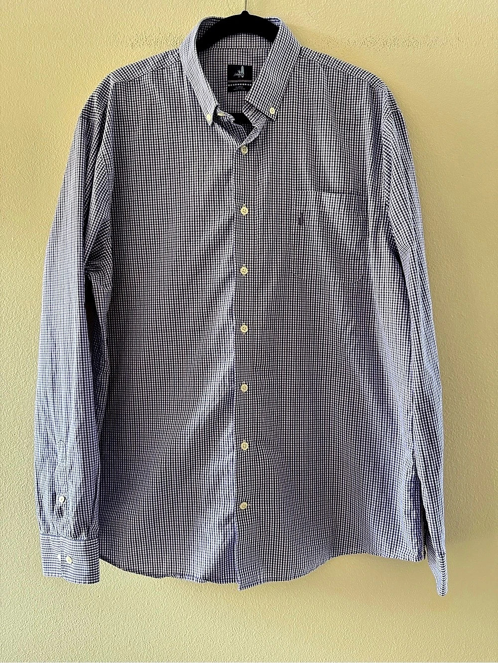 Johnnie-O Men’s Lavendar Check Cotton Button Down Shirt Size Large Embroidered L